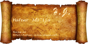 Hafner Júlia névjegykártya